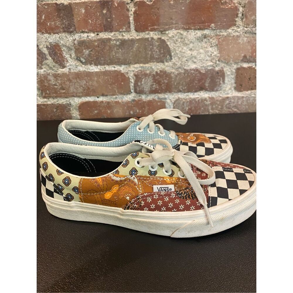 VANS Off The Wall Era Meadow Skate Shoes Patchwork Lace-Up Sneakers | 5.0Men's |